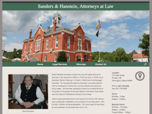 Sanders and Hanstein, Attorneys at Law Website Screenshot